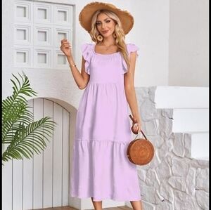 Drees  Purple Smocked Tiered Sundress
